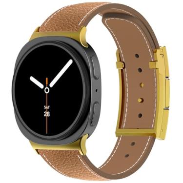 Imagem de CHANCHY Pulseira magnética de couro compatível com Samsung Galaxy Watch 8 de 40 mm/44 mm/clássico de 46 mm 2025, pulseira elegante de couro de grão superior sem lacunas para Galaxy Watch8 feminino e
