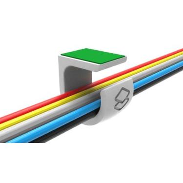 Imagem de 6x Organizador Fios Cabos Oculto Baixo Mesa Fácil Instalação - PEKO, 3