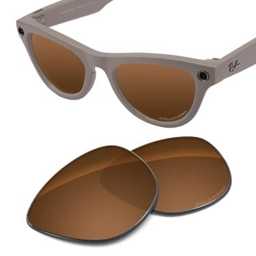 Imagem de Tintart Lentes de substituição de desempenho compatíveis com RayBan Meta Skyler RW4010 52 mm polarizado gravado-porca marrom