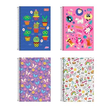 Imagem de Caderno espiral capa dura 1/4 96 fls D Mais Feminino Tilibra