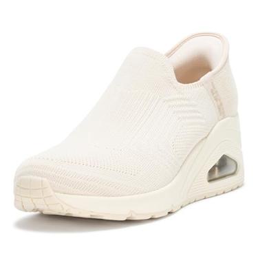 Imagem de Skechers Tênis feminino Uno Wedge-Kickin' Knit Hands Free Slip-ins, Off-white, 38