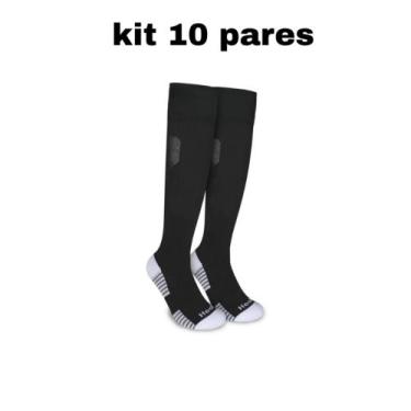 Imagem de kit 10 Pares De Meiões de Futebol Hoahi Cano Longo Sport Original Pret