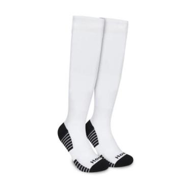 Imagem de Meião de Futebol Hoahi Cano Longo Sport Original Preto, Branco e Azul,