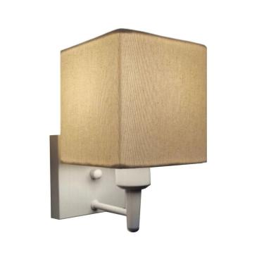 Imagem de Arandela Quadrada Md-2006 Branco Cúpula Em Tecido Algodão Crú - Bivolt