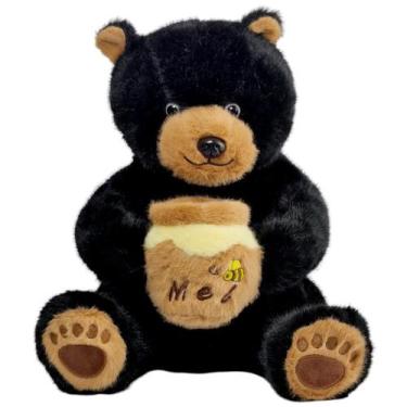Imagem de Urso de Pelúcia de Luxo com Pote de Mel Bordado 3 Cores Fofo - Sunn To