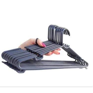 Imagem de Kit 4 Cabides Reforçados Pretos Adulto Linha Premium Para Roupas