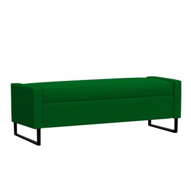 Imagem de Recamier Bau Paris Base De Metal 1,20m Suede Verde - Inova Decorações