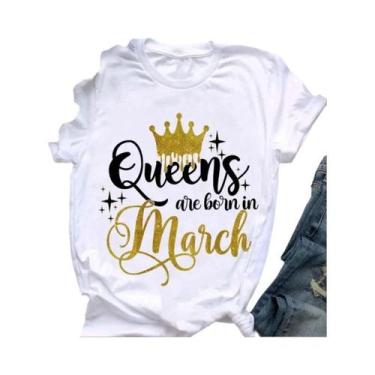 Imagem de Camiseta Feminina Golden Crown Queen - Estampa Gráfica - Presente de A