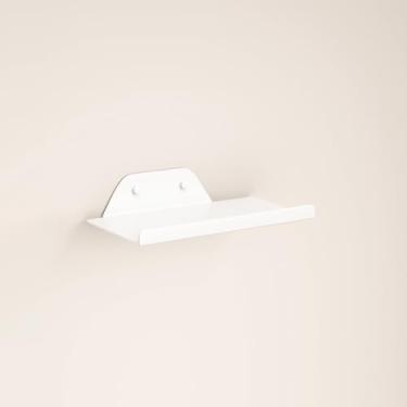 Imagem de Prateleira flutuante para parede, prateleira de metal fora do centro para decoração, prateleira de parede moderna para armazenamento com bordo, prateleira suspensa para sala de estar, quarto, banheiro