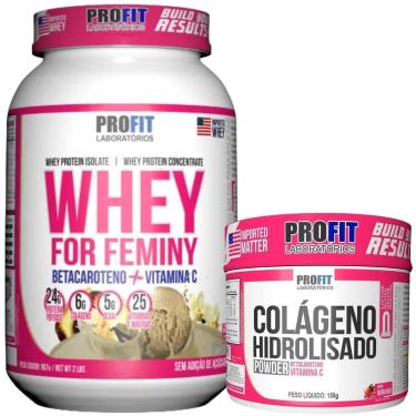 Imagem de WHEY PROTEIN FEMININO 907G l COLÁGENO HIDROLISADO 150G l PROFIT-Unissex