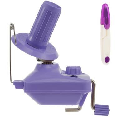 Imagem de HSHGZSR Enrolador de esferas de fio, enrolador de fio manual, giratório de fio de baixo ruído, giratório de esferas de fio leve, enrolador de bolas de fio de tricô portátil com tesoura para