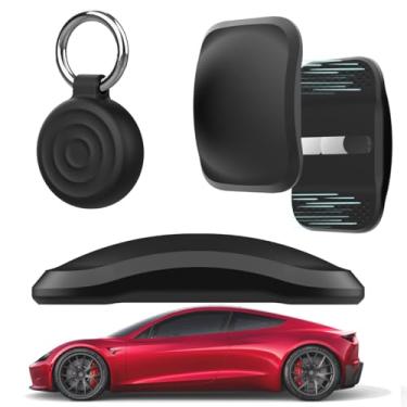 Imagem de Mikirini Pacote com 2 para Apple AirTag, 1 capa de silicone magnético forte para bicicleta, carro, caminhão e trailer, 1 chaveiro de silicone à prova d'água (1 ímã + 1 chaveiro)