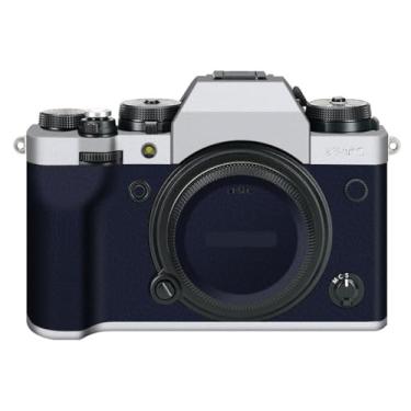 Imagem de X-T4 Adesivo de capa de câmera para FujiFilm X-T4 protetor de câmera película protetora anti-arranhões decoração XT4 (transparente + couro azul)