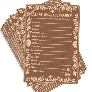 Imagem de Cielito Lindo Baby Shower Games for Girl or Boy - Word Scramble, 31 peças, jogos, atividades, cartões, Platos De Barro, Mexicanos, Jogo de festa, engraçado, gênero, neutro, decoração de chá de bebê