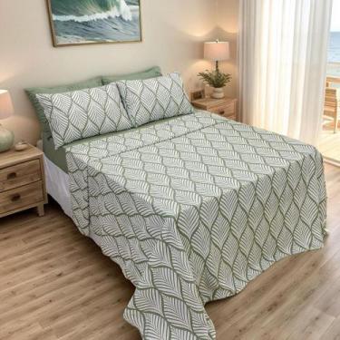 Imagem de Kit de Lençol Queen 4 Peças Micro Percal 400 Fios Toque de Pêssego Ant