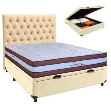 Imagem de Conjunto Cama Box Bau Blindado Casal + Colchão Molas Ensacadas Legaccy