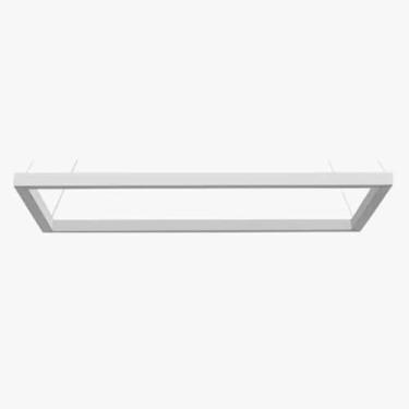 Imagem de Luminária Squadra Perfil 60x60cm Led Quadrado Cabo Suspenso Branco 110V Luz Neutra