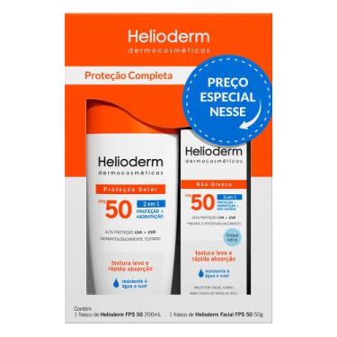 Imagem de Kit Protetor Solar Corporal Helioderm Suncare FPS 50 200ml + Facial 50