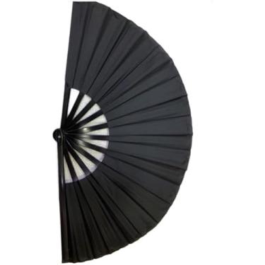 Imagem de Leque Oriental Grande Para Kung Fu E Tai Chi - AcessóRio Para ApresentaçãO De DançA E Artes Marciais(Preto)