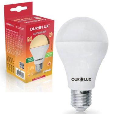 Imagem de Kit 10 Lampada Super Led Bulbo 15w 3000K Luz Amarela Bivolt - Ourolux
