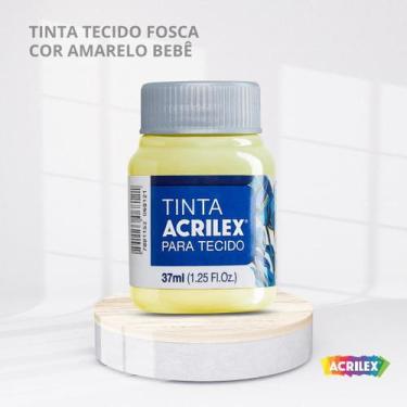 Imagem de Tinta para tecido fosca com 37ml cor amarelo bebe - ACRILEX