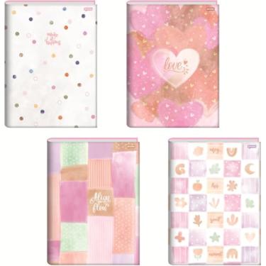 Imagem de Kit de Cadernos Brochurão, Jandaia, Capa Dura, La Creme, 80 Folhas, Pacote com 5