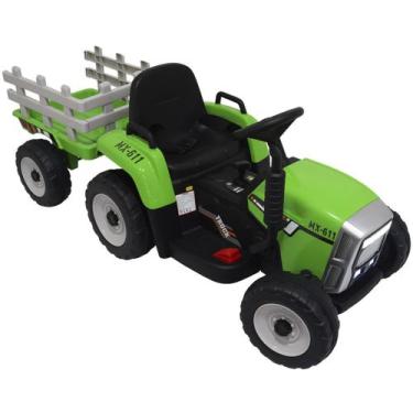 Imagem de Mini Trator Elétrico com Carreta Caçamba Bateria 12V Infantil Criança 