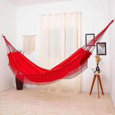 Imagem de Rede de Dormir Casal Sol a Sol Vermelha - Redesdedormir.com