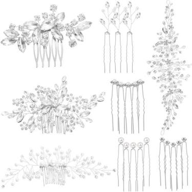 Imagem de Acessórios de cabelo para casamento Maitys Faux Pearl Crystal 44 unida