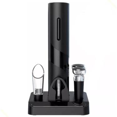 Imagem de Kit Abridor De Vinhos Elétrico Saca Rolhas A Pilha Com Base