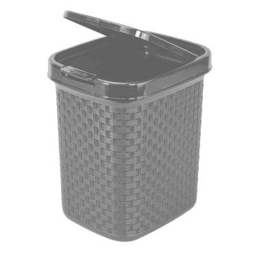 Imagem de Lixeira De Pia Rattan Com Tampa 4,5 Litros Preto Nitron