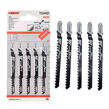 Imagem de Lâminas Jigsaw MASO 5 peças T244D T-Shank Jig Lâmina de serra universal para corte de madeira de metal PVC e mais - serve Bosch, Dewalt, Hitachi, Makita, Festool etc.