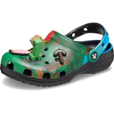 Imagem de Crocs Tamanco unissex adulto clássico Minecraft/verde, 11 feminino/9 masculino