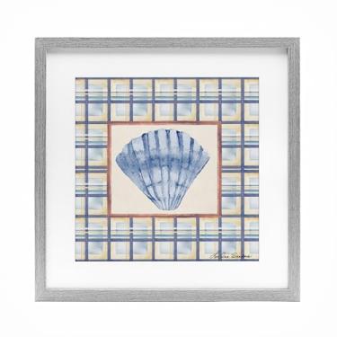Imagem de Stupell Industries Impressão emoldurada Clam Shell Treasure Gray Under Glass, design por Lee Ann Sanders, 40,6 x 40,6 cm