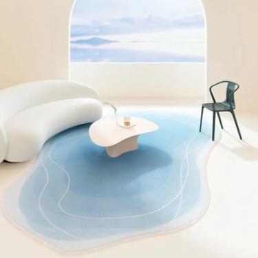 Imagem de Tapetes para sala de estar, tapete de pelúcia irregular, macio e fofo, cor sólida (200x250 cm/A)