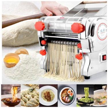 Imagem de Máquina de Fazer Macarrão Elétrica Comercial de Aço Inoxidável Hengwei 750W 110V - Noodle Maker de Alta Potência - Cortador de