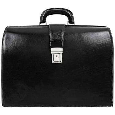 Imagem de Bolsa Maleta de Couro Masculina para Laptop, Brilhante, TIME RESISTANCE, Marrom