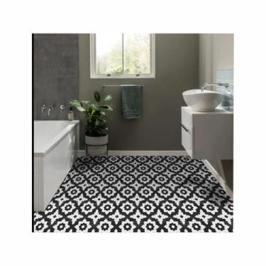 Imagem de Adesivo Para Piso Antiderrapante Lavável Ladrilho Geométrico - Cromo S