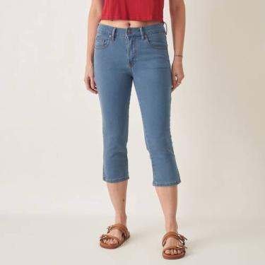 Imagem de Calça Capri Jeans Cintura Alta com Fendas - Bloom, Jeans delavê, 38