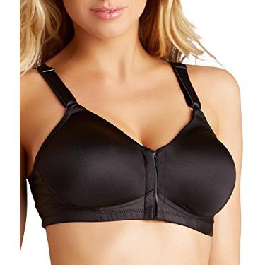 Imagem de Playtex Sutiã feminino de cobertura total sem aro com fecho frontal 18 horas sensacionalmente elegante US4930, Preto, 40B