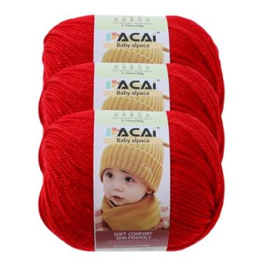 Imagem de Fio macio para bebê, 30% alpaca 70% poliéster, hipoalergênico, lavável, lavável na máquina, lã de bebê, ideal para tricô, crochê, cobertores de bebê, roupas e acessórios para recém-nascidos, 50 g por