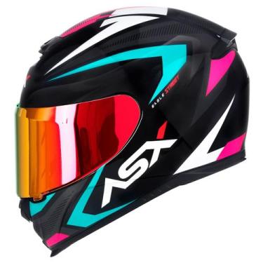 Imagem de Capacete Fechado ASX Eagle Street Tiffany Brilho com Viseira Colorida 