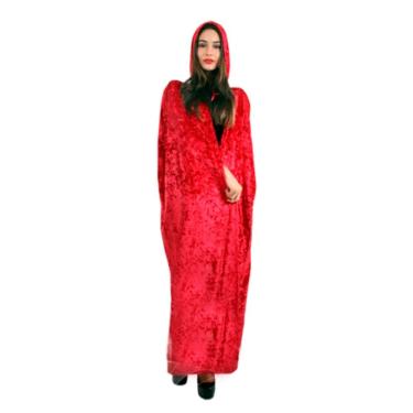 Imagem de Capa Longa Capuz Fantasia Halloween Adulto Touca Morte Bruxo Vampiro Drácula Chapeuzinho Vermelho Ravena Mago Feiticeiro