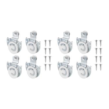 Imagem de FLCPJGV Maçaneta, Rolos de Ferragens para Portas de Correr de Armário, Rodas de Guarda-roupa Deslizantes para Armário, 8 Unidades, Tamanho real