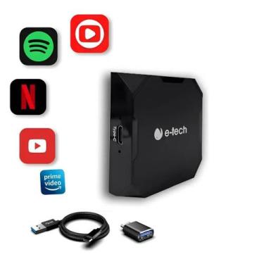 Imagem de Streaming Car Android Box Etech Carplay Sem Fio Android 32gb