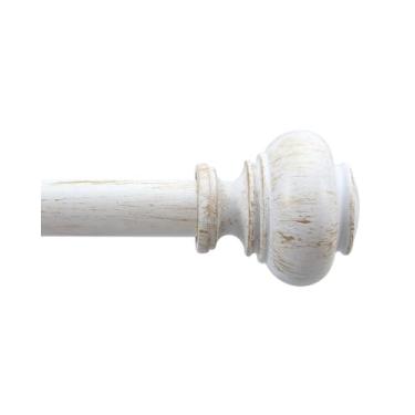 Imagem de Varões de cortina brancos para janelas de 81 a 113 cm, varão de cortina de madeira boho ajustável para cortinas decorativas, 2,5 cm, haste de janela resistente para fazenda, cozinha, quarto, sala de