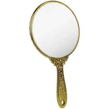 Imagem de Espelho de Mao, Espelho de Mão Princesa Vintage Provençal Maquiagem, A Combinação Perfeita de Charme Clássico E Funcionalidade(Dourado)