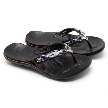 Imagem de Chinelo feminino para esporão anatômico com tiras com pedras - Alcalay