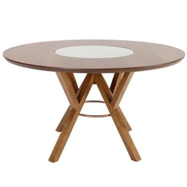 Imagem de Mesa Jantar Garopaba Nacional Móveis Redonda 120 cm Tampo Madeira Pinh