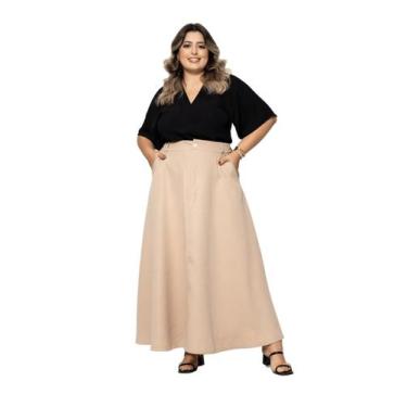 Imagem de Saia Longa Evangélica Plus Size Alfaiataria com Bolsos moda feminina s